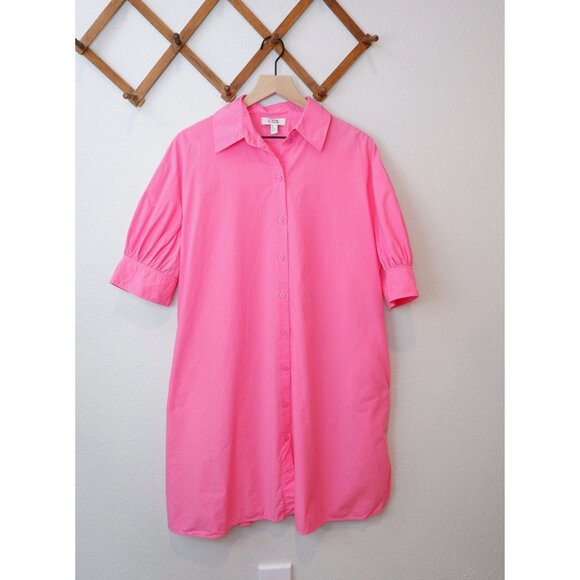 COS Womens Pink Oversized Button Front Shirt Dress, size 8 - Picture 9 of 9